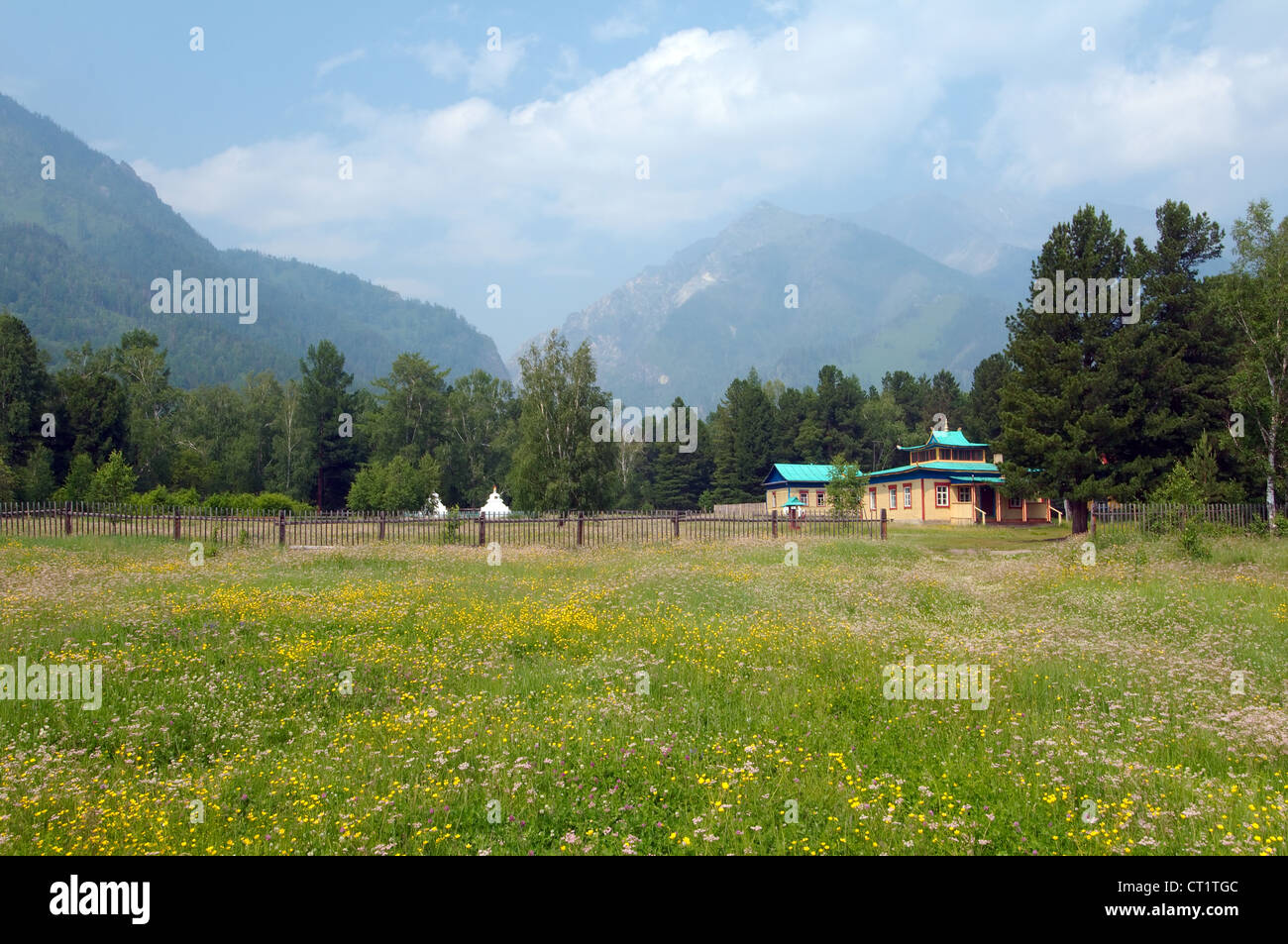 Datsan - Buddhist university monasteries, Arshan, Tunkinsky District, Republic of Buryatia, Siberia, Russian Federation Stock Photo