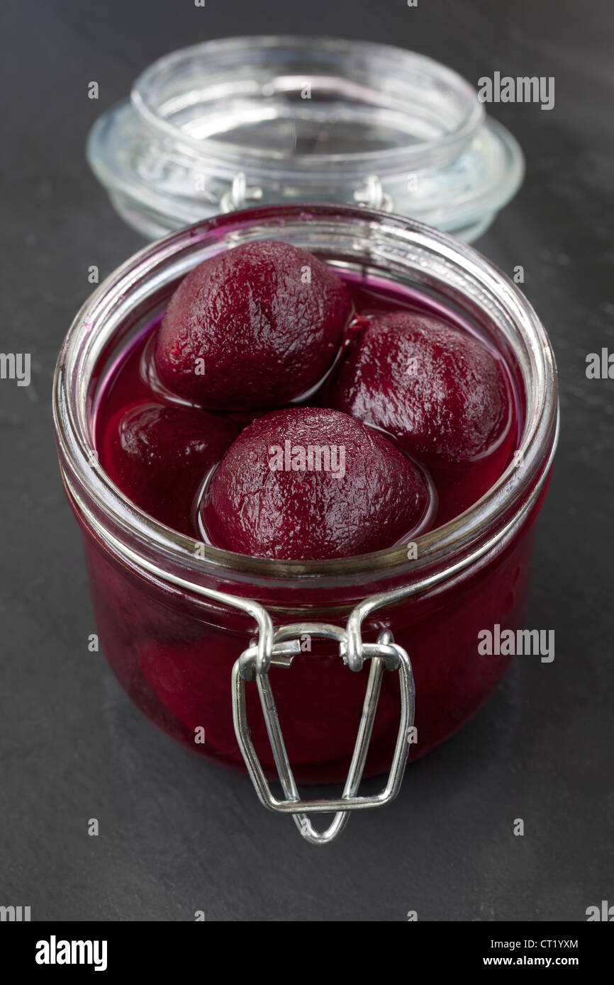 Baby Beetroot in Glass Storage Jar Stock Photo Alamy