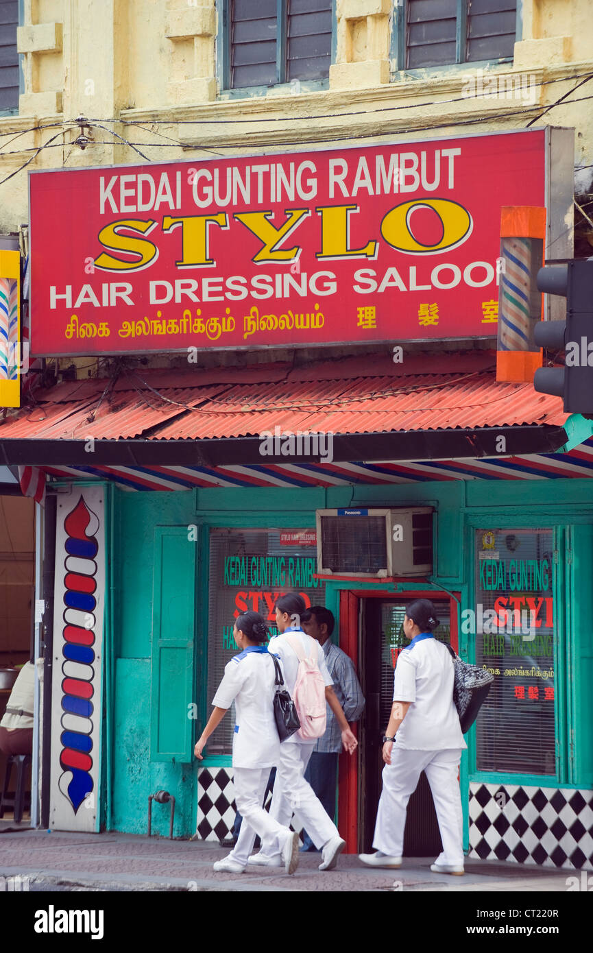 Hair dressing saloon, Kuala Lumpur, Malaysia, South East Asia Stock Photo