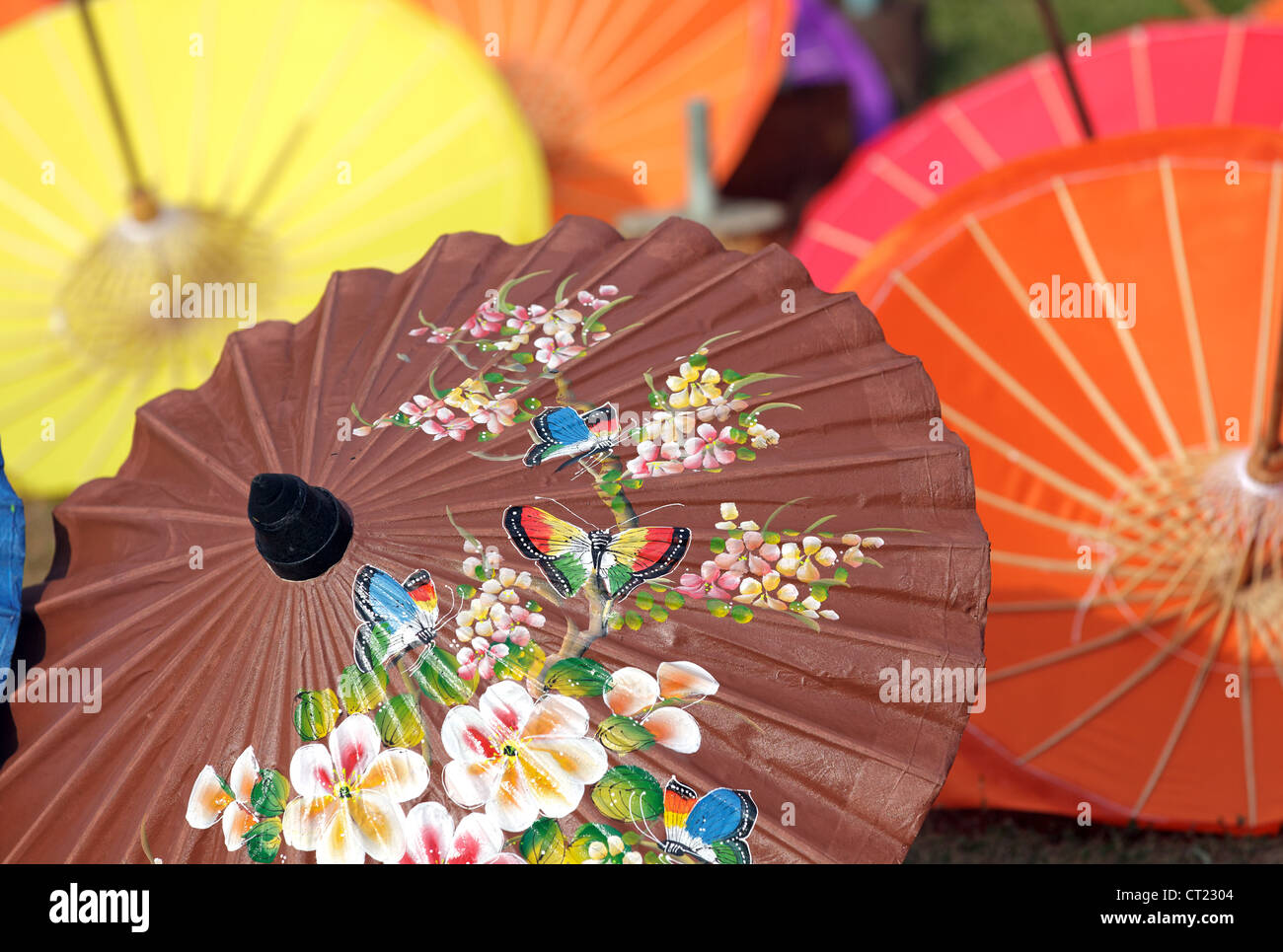 traditional thai umbrella in Chiang Mai, Thailand Stock Photo - Alamy