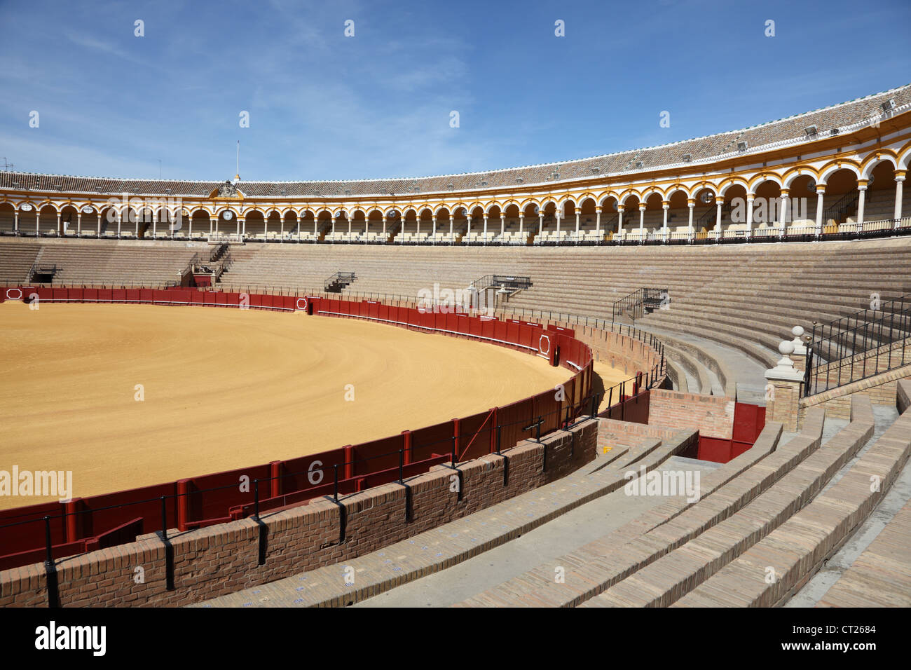 Bullfight arena (Plaza de Toros) in Seville, Andalusia Spain Stock Photo