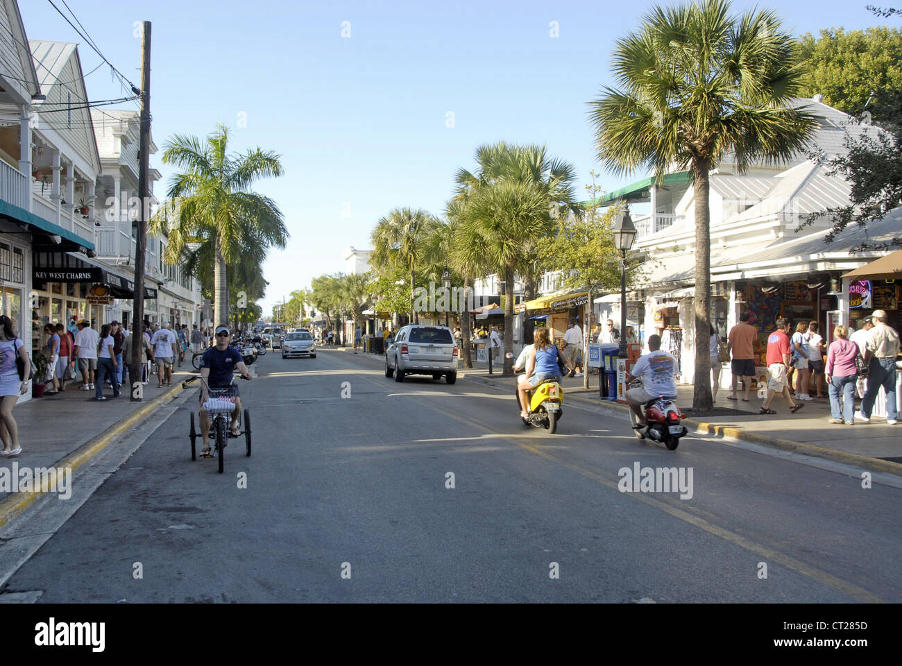 Duval Street in Key West, Monroe County,  Florida, USA Stock Photo