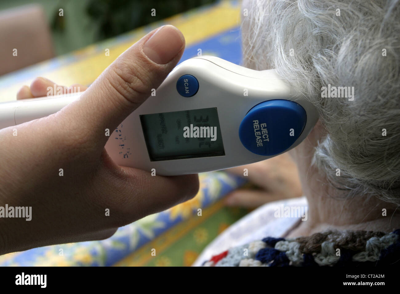 TEMPERATURE ELDERLY PERSON Stock Photo Alamy