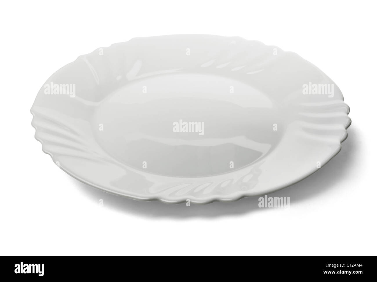 White porcelain plate isolated on white Stock Photo