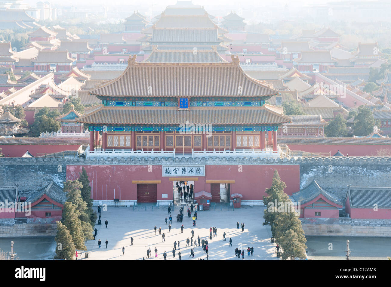 View of Forbidden City from the hill in Jingshan park Stock Photo