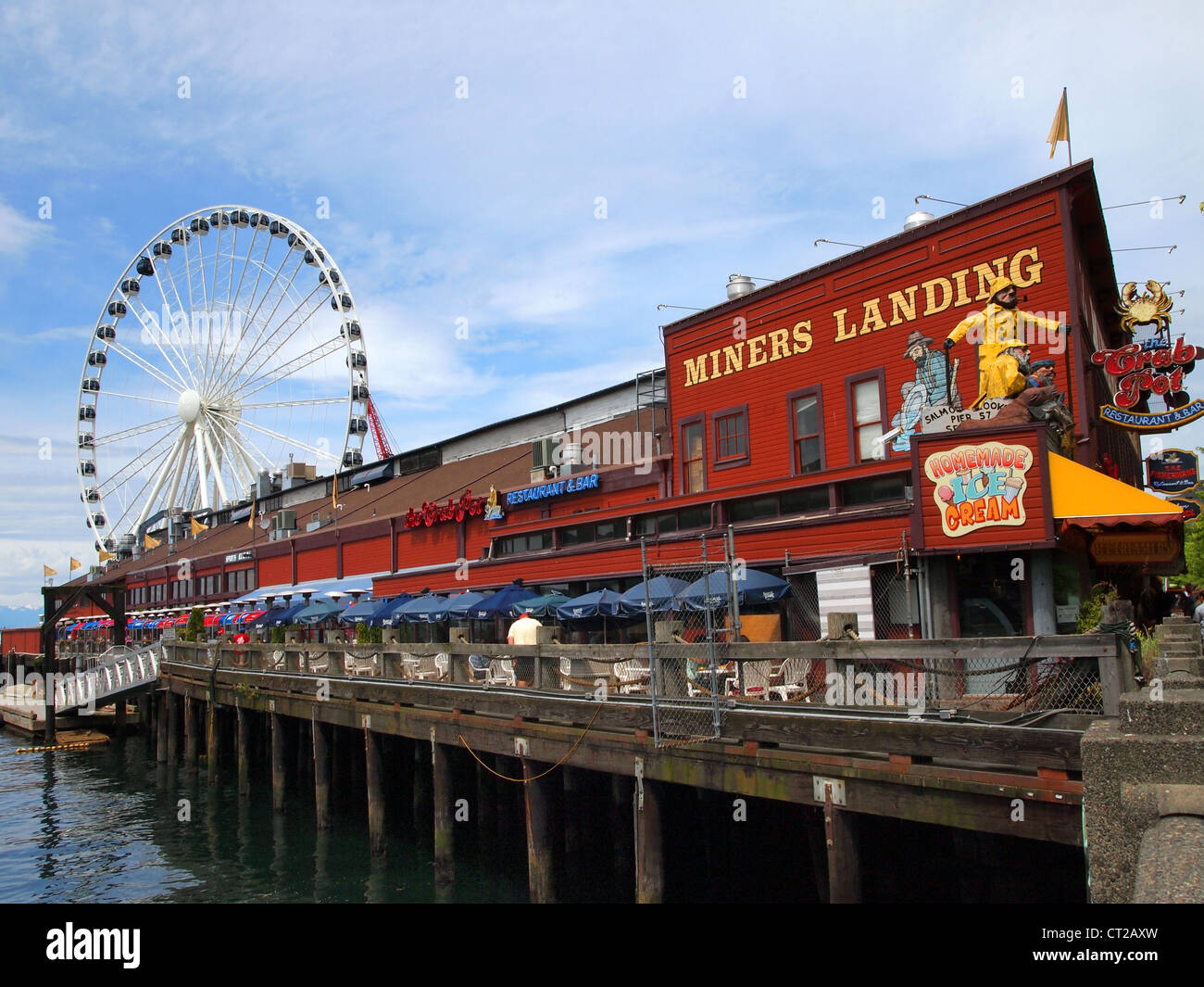 Great Ferris Wheel at Pier 57, Seattle, USA Stock Photo Alamy