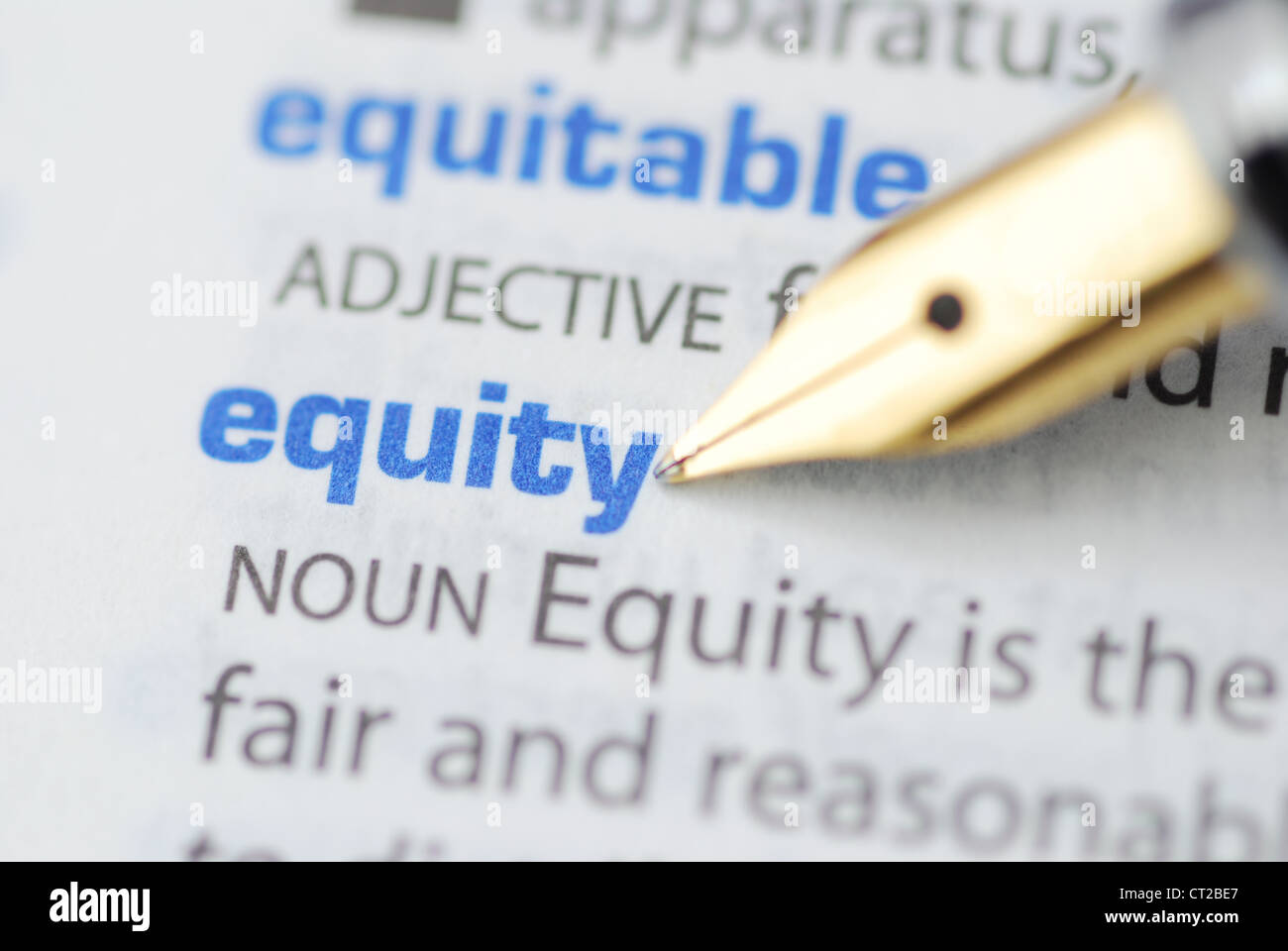 Equity - Dictionary Series Stock Photo