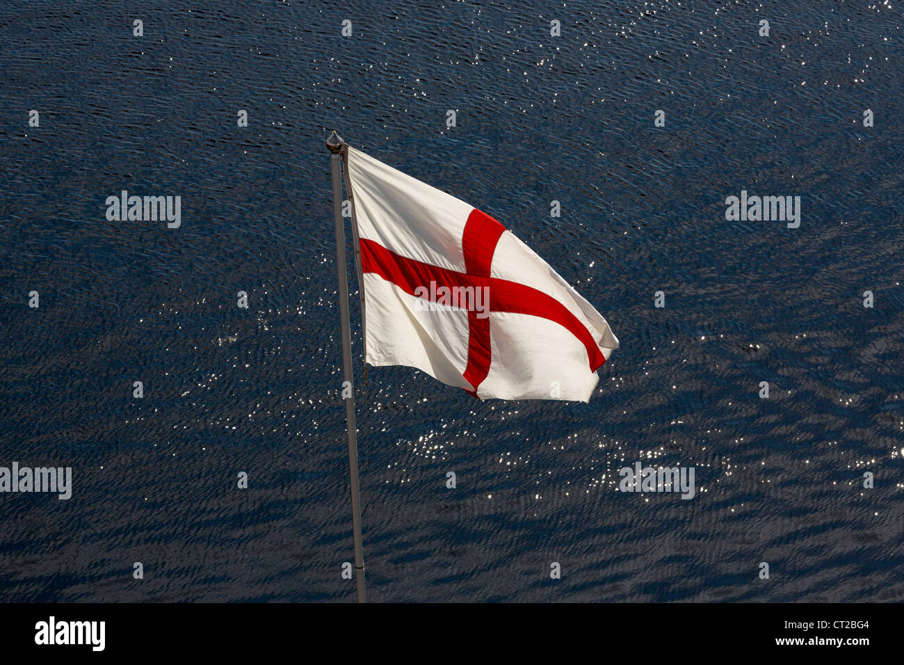the cross of st George, the national flag of England Stock Photo