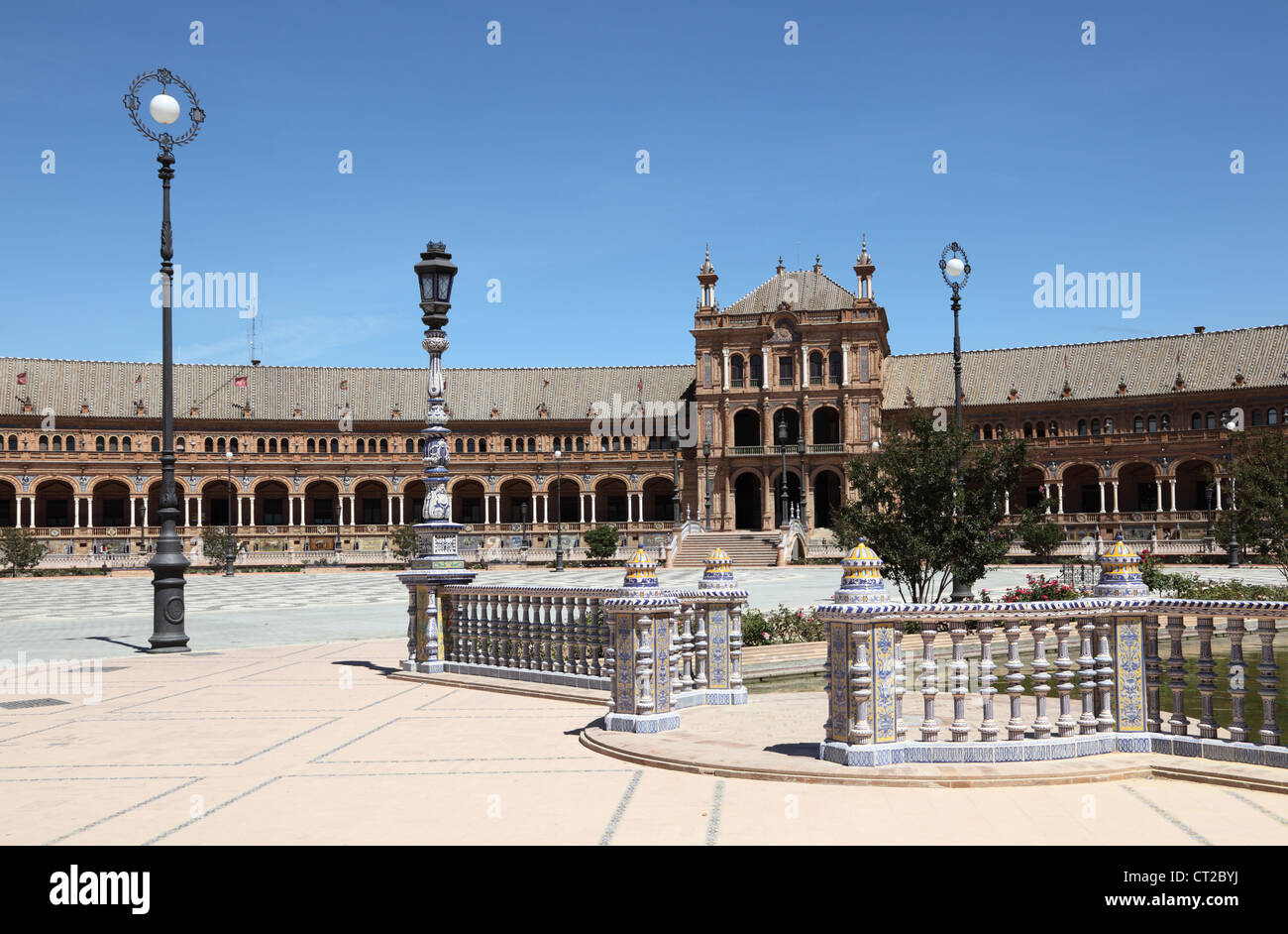 Spanish Square (Plaza de Espana) in Seville, Andalusia Spain Stock Photo