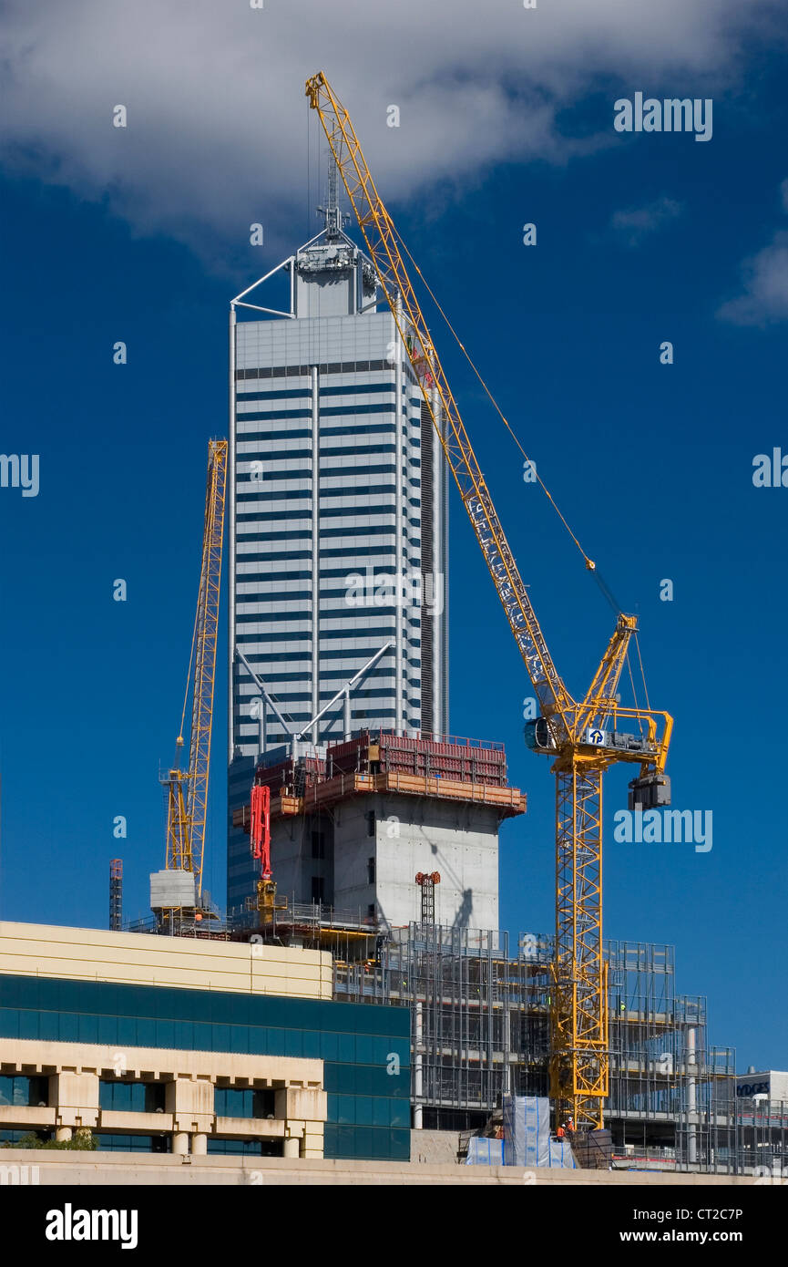 Skyscraper construction in the city of Perth, Western Australia Stock