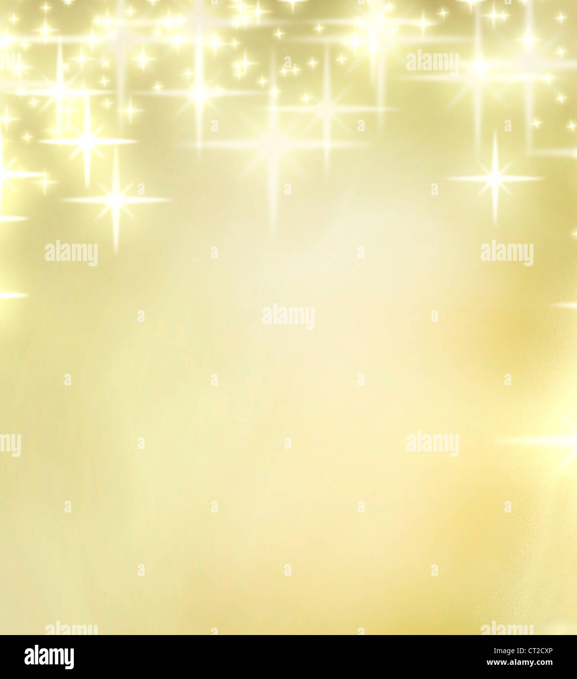 Christmas golden background with stars Stock Photo