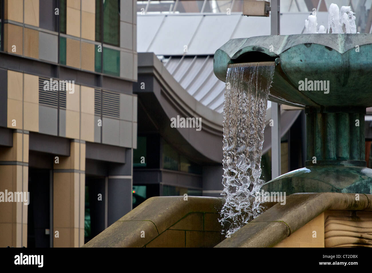 A Holberry Cascade Fountain in the Peace Gardens in Sheffield, UK Stock Photo