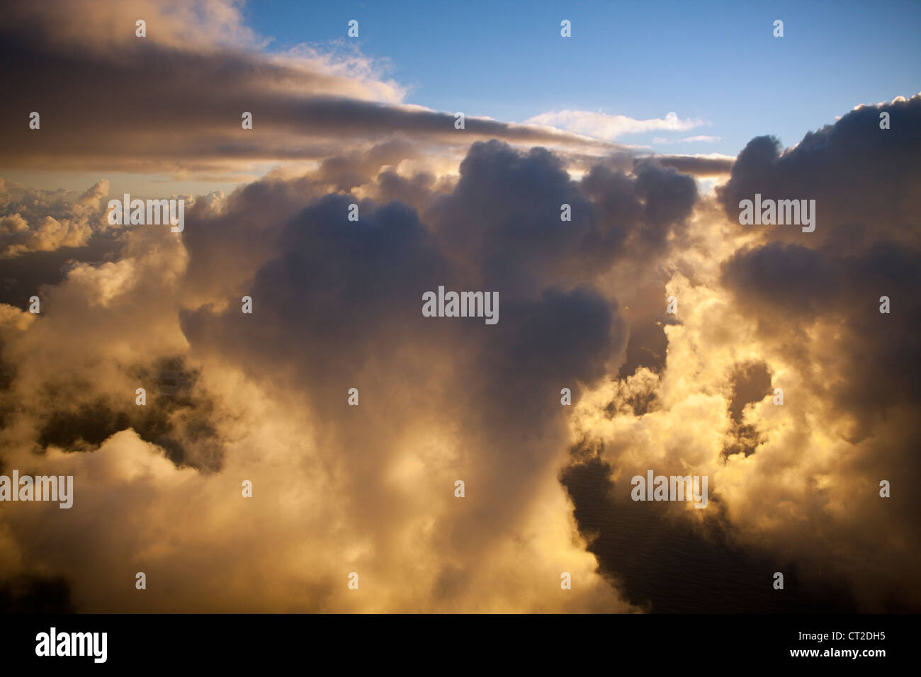 Clouds in Sunrise, Caribbean, Dominica Stock Photo