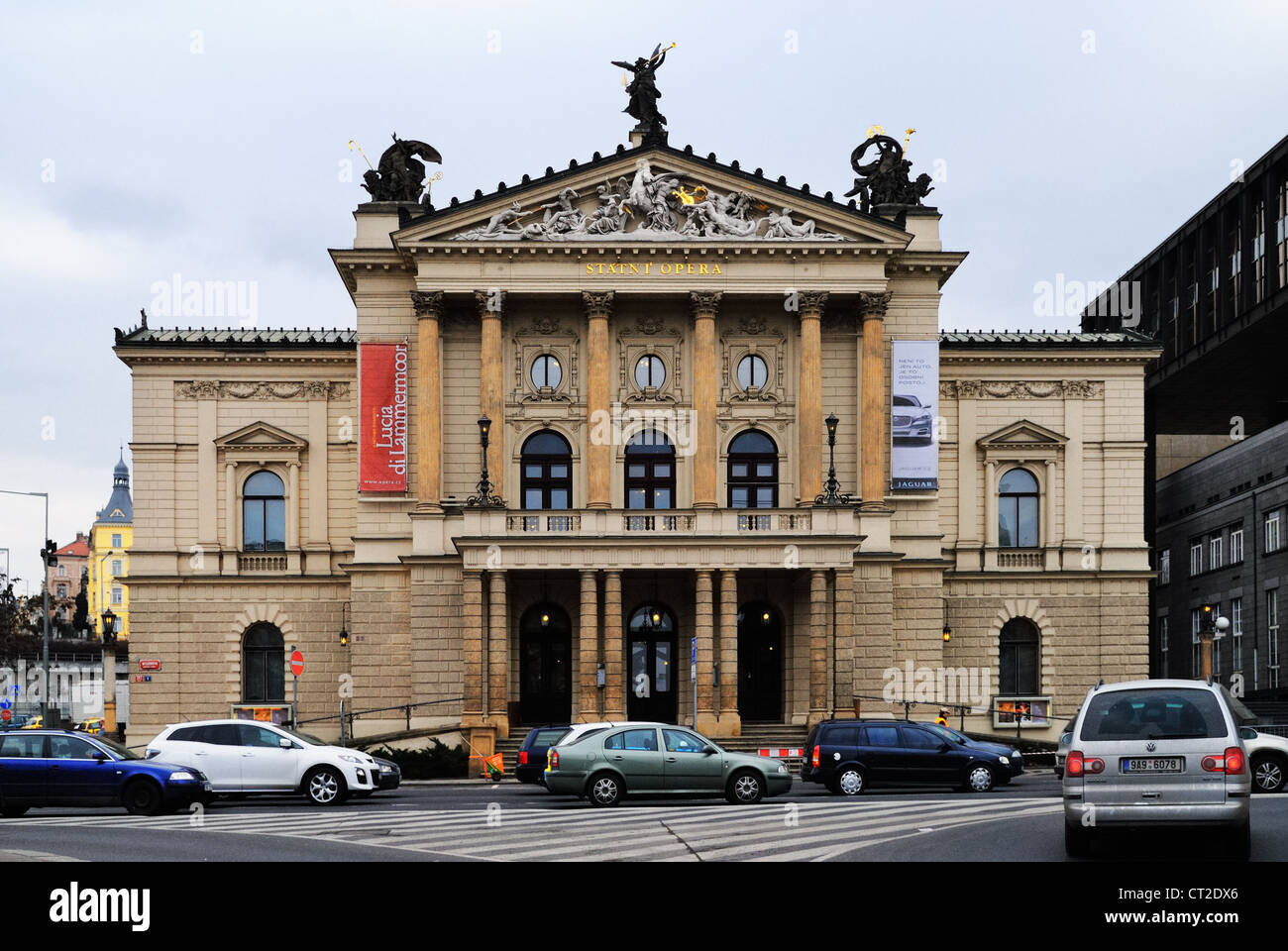 Prague State Opera house exterior (Státní opera Praha), Prague, Czech Republic - Mar 2011 Stock Photo