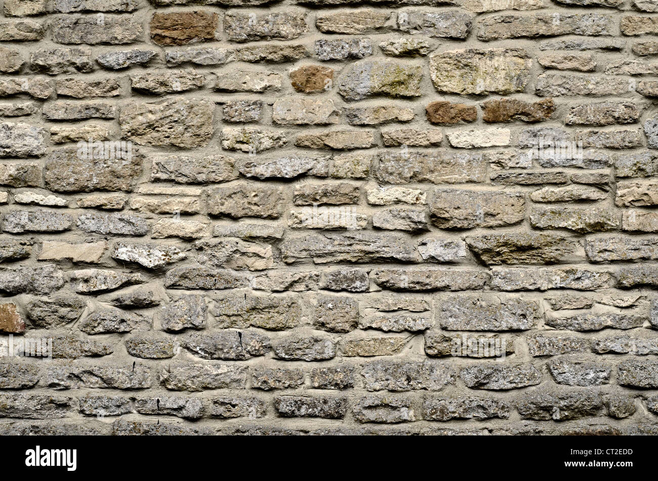 Stone wall / detail of sandstone blockwork - Cotswolds. Visual allegory for 'firewall' or file 'access denied'. Stock Photo