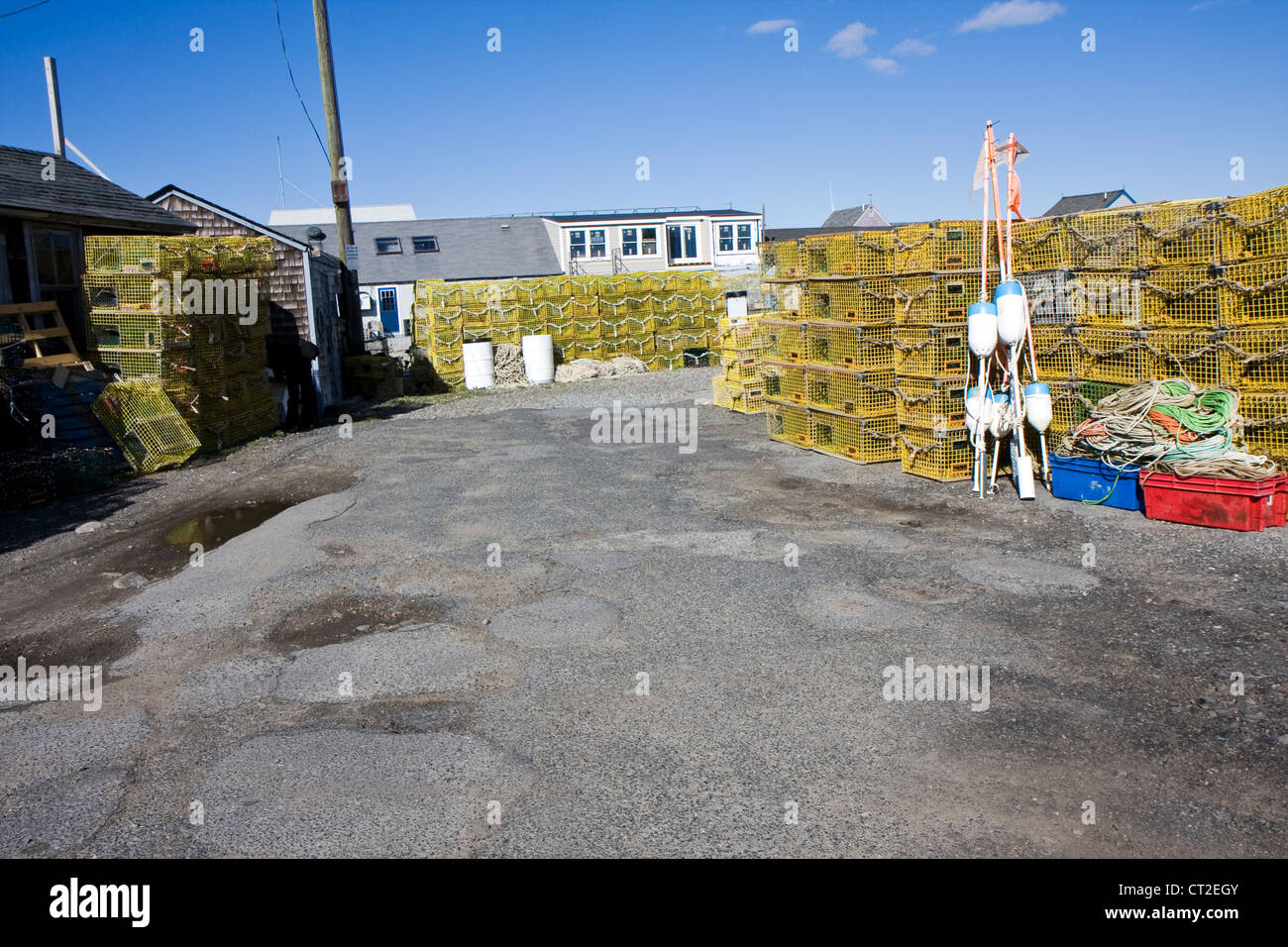 Lobster traps in fishing village of Rockport, Massachusetts Stock Photo