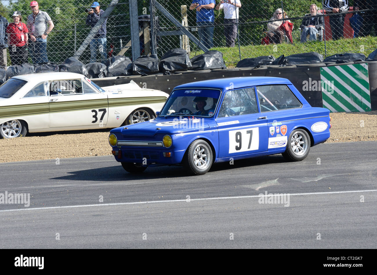 hillman imp spinning in race Stock Photo