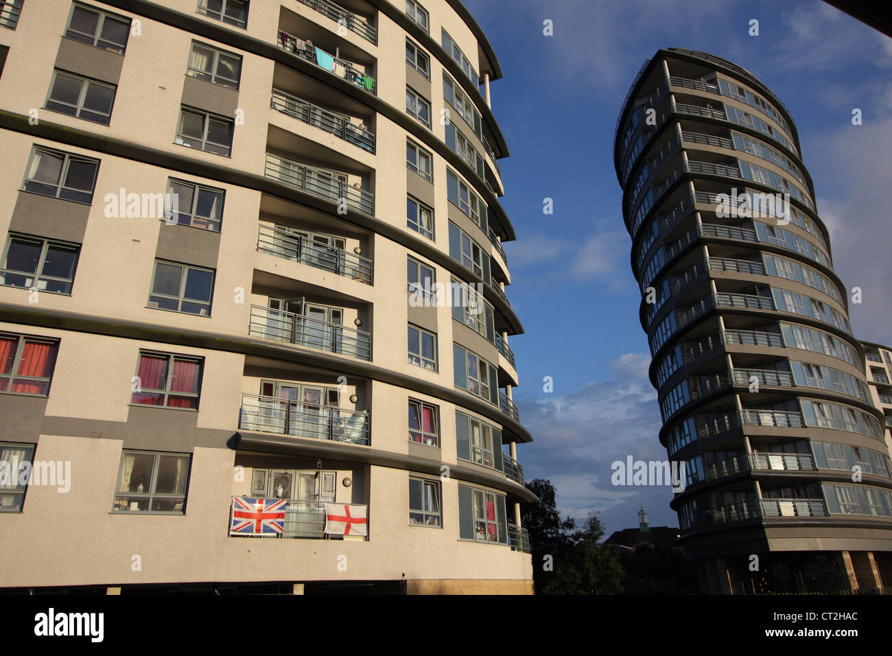 Apartments in central Woking, Surrey, next to railway station Stock