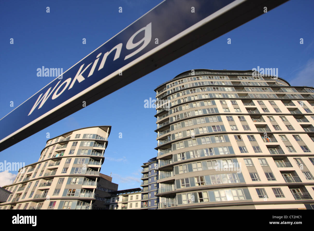 Apartments in central Woking, Surrey, next to railway station Stock