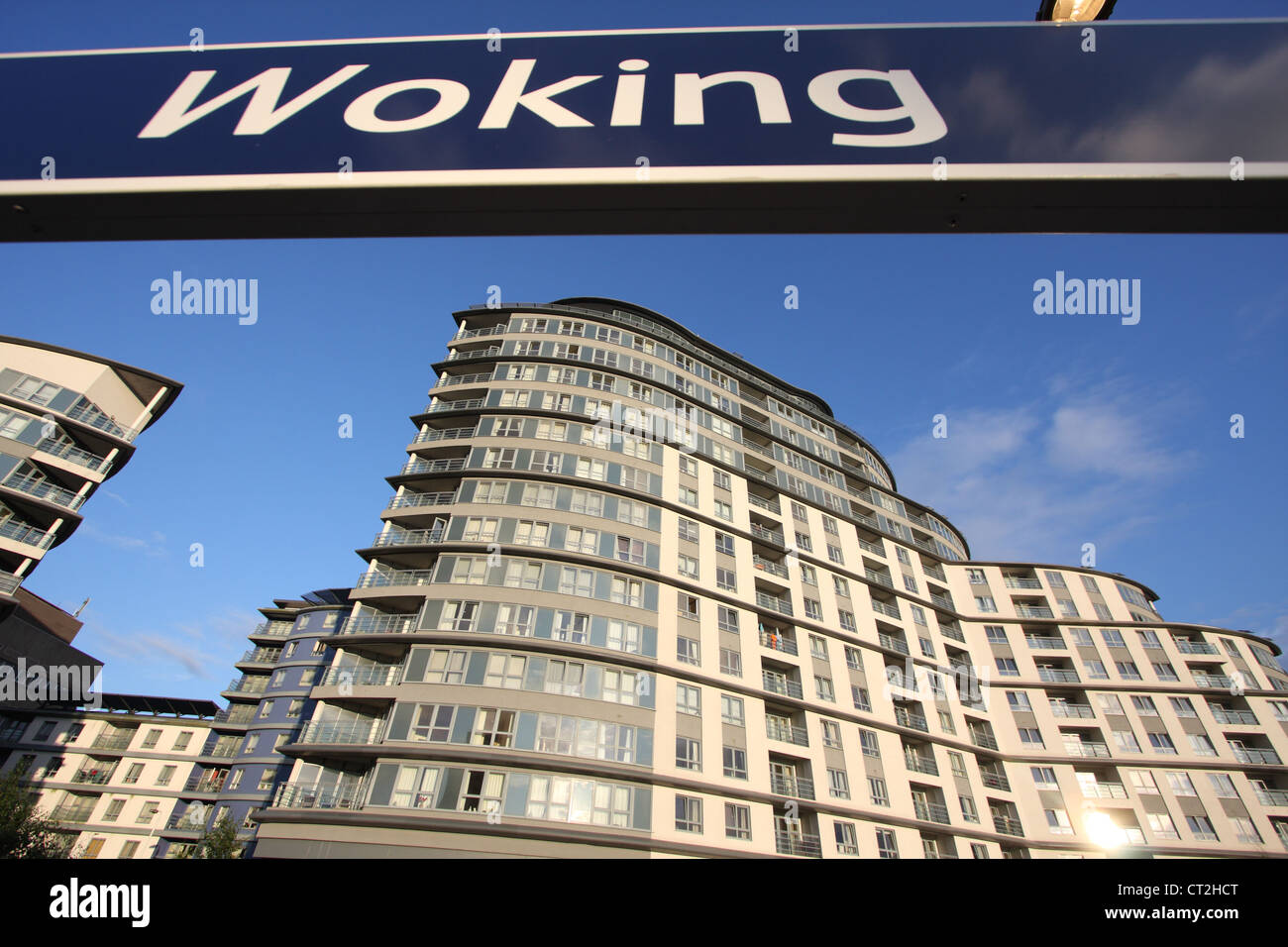 Apartments in central Woking, Surrey, next to railway station Stock
