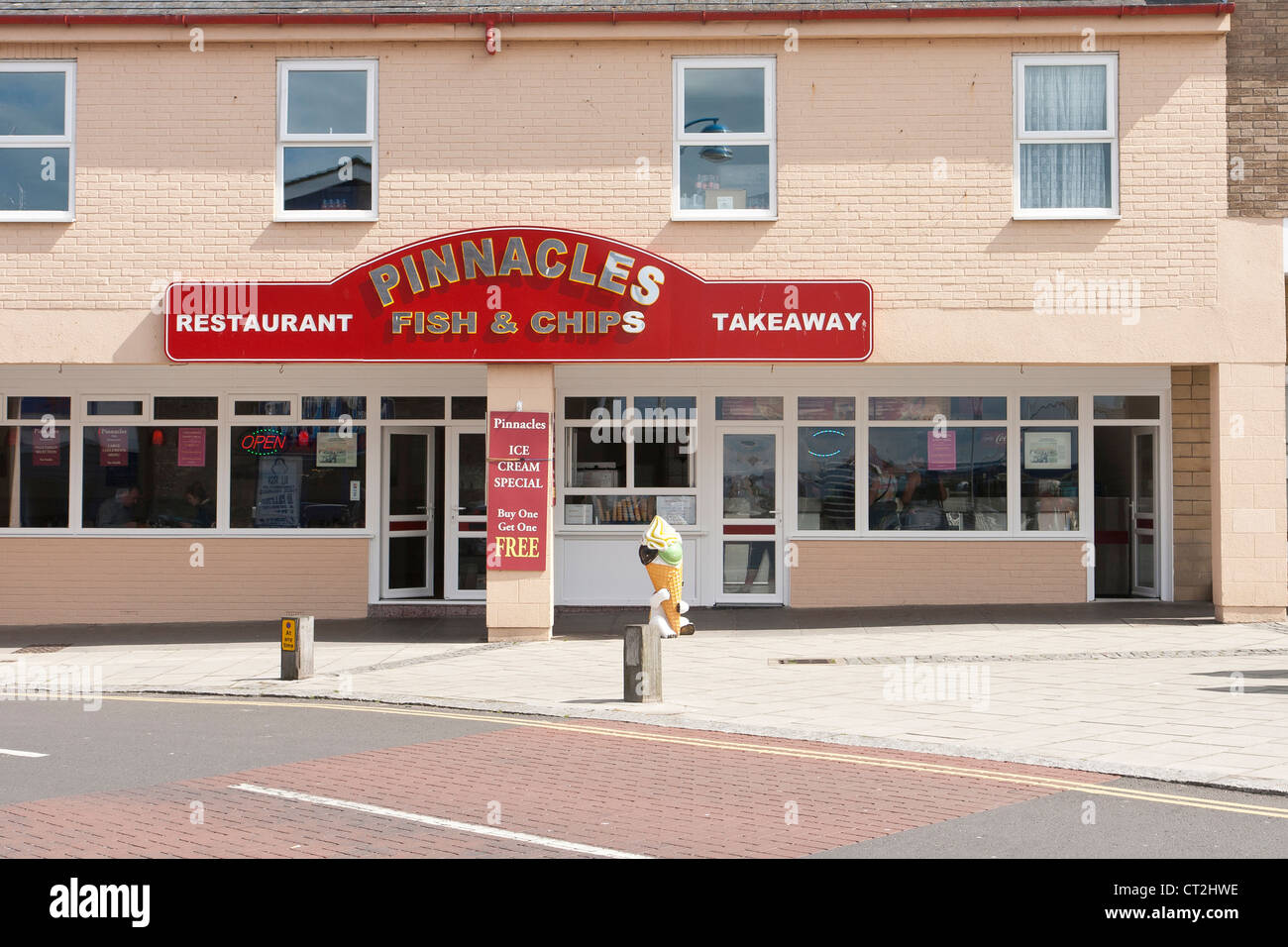 Seahouses - Northumberland Pinnacles fish and chips restaurant Stock Photo