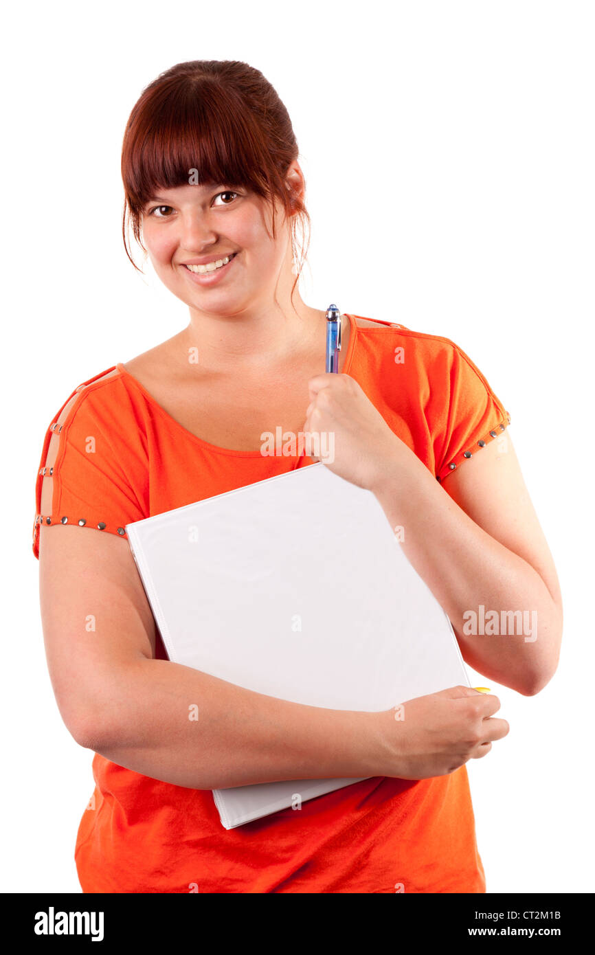 Student with notepad Stock Photo
