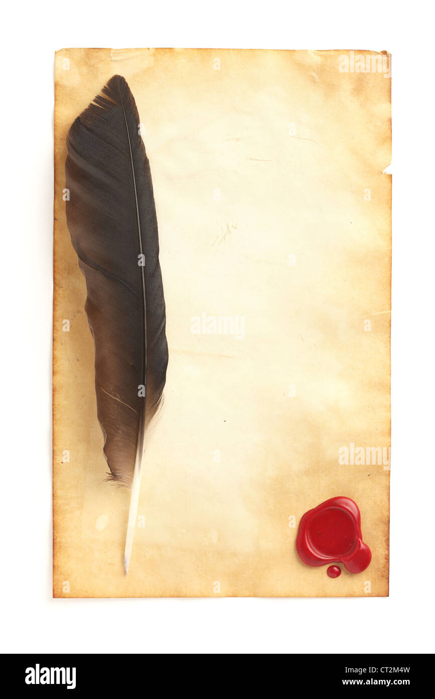 Quill pen and ink parchment paper hi-res stock photography and images -  Alamy