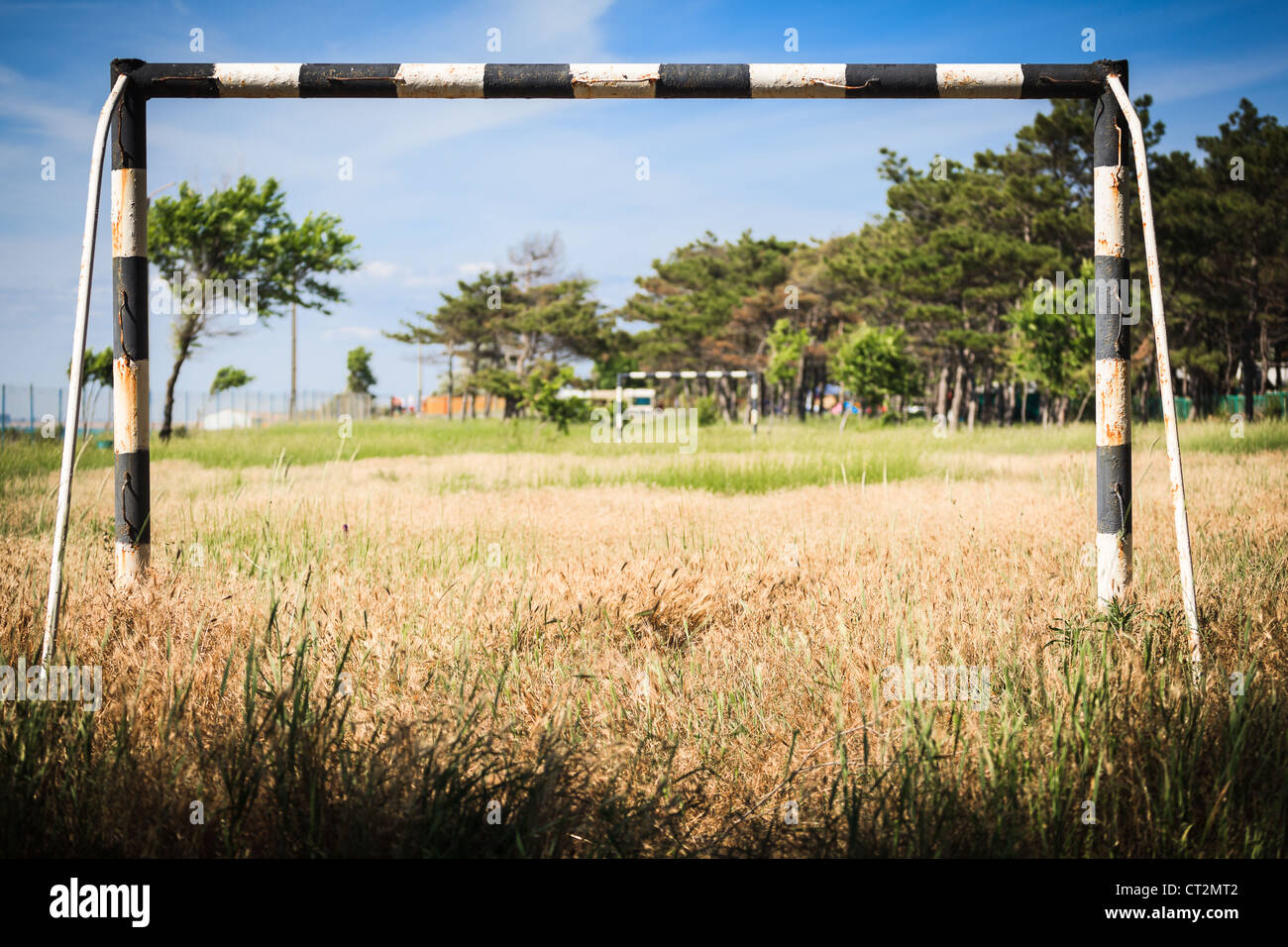 Abandoned soccer field Stock Photo Alamy