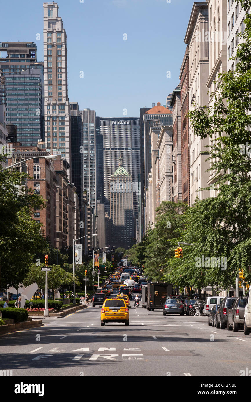 Park Avenue on the Upper East Side of Manhattan, NYC Stock Photo