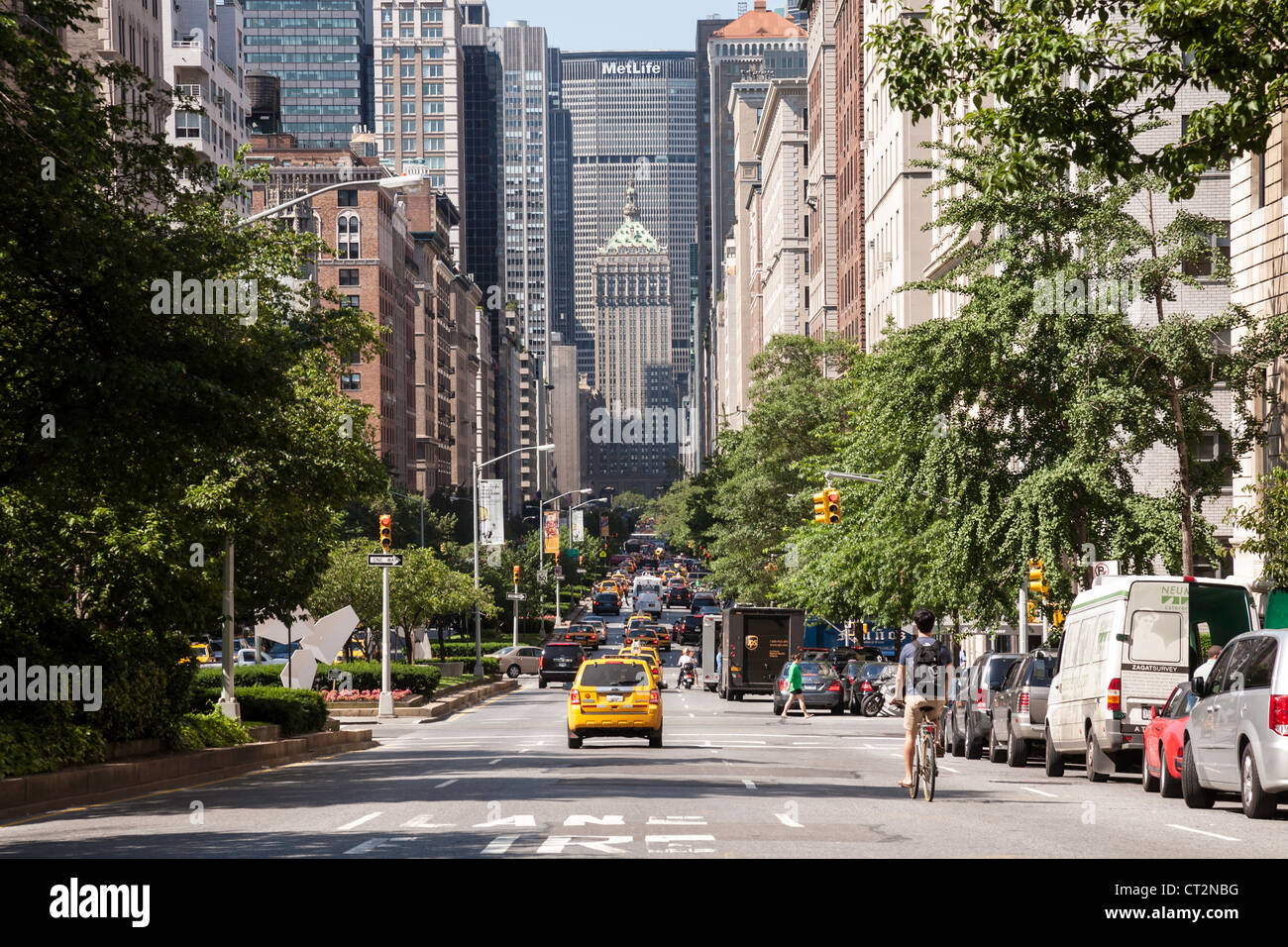 Park Avenue on the Upper East Side of Manhattan, NYC Stock Photo