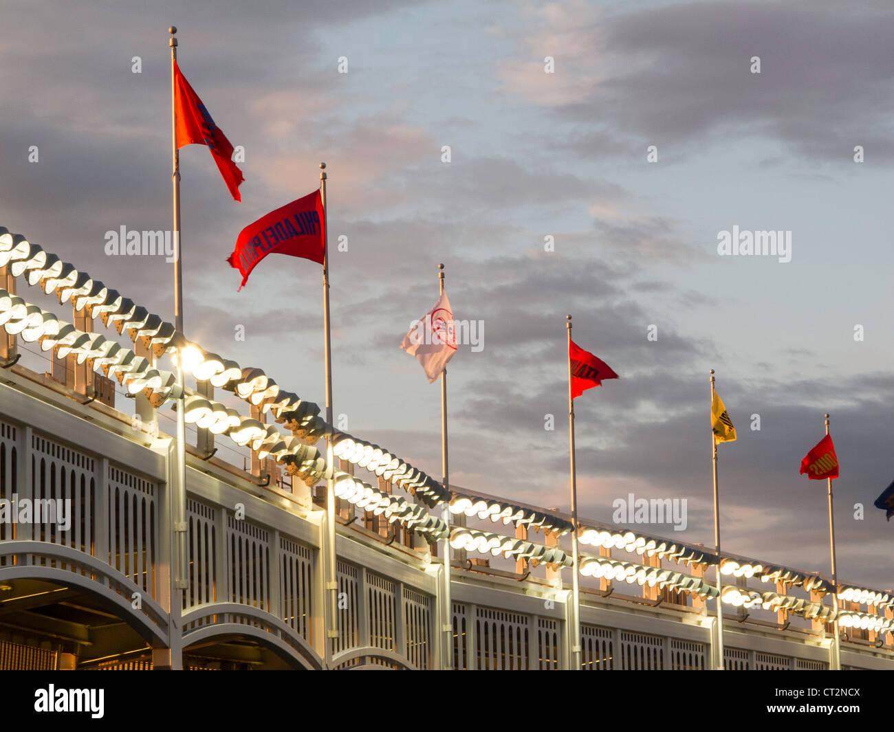 Team Flags Over Yankee Stadium, NYC Stock Photo Alamy