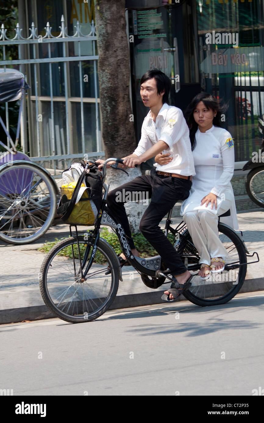 boy and girl on bike