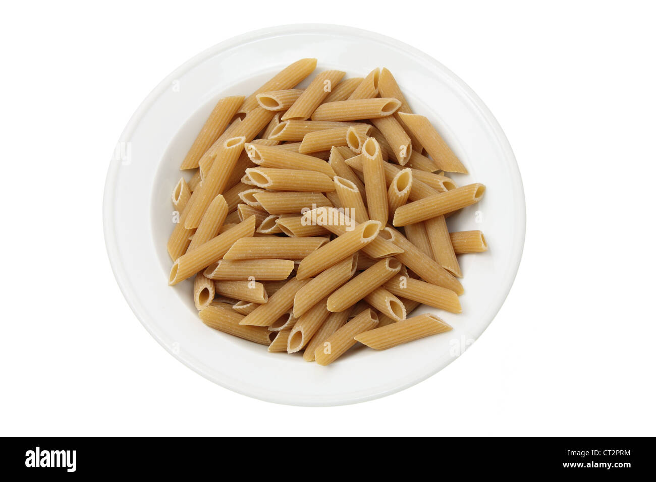 Bowl of Raw Pasta Stock Photo