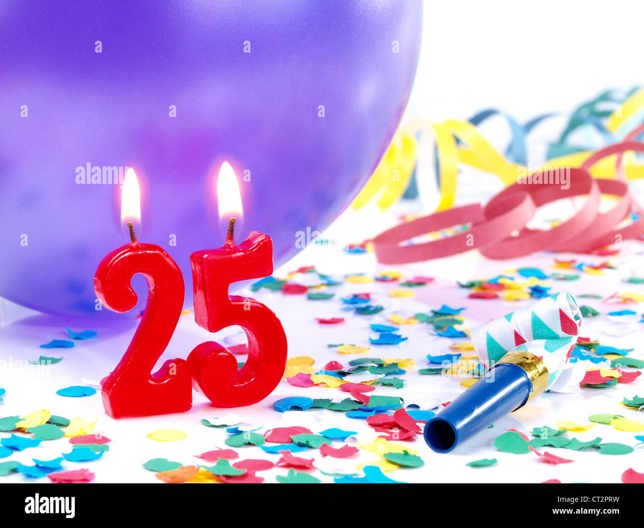Birthday-anniversary candles showing Nr. 25 Stock Photo
