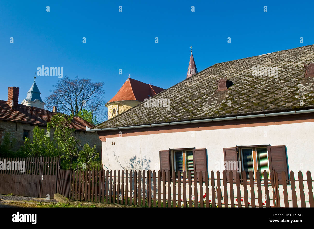 Wooden house in a village in Tokaj region Hungary Stock Photo