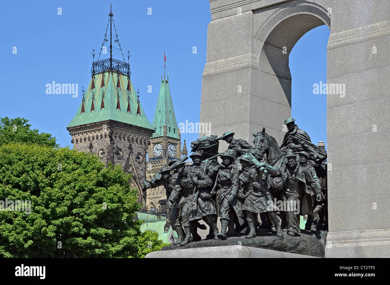 The National War Memorial of Canada, in Ottawa, Ontario. Stock Photo