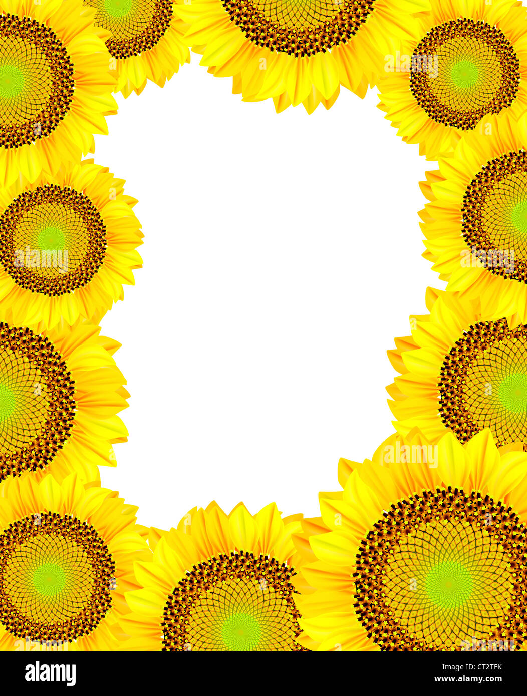 Frame with sunflowers Stock Photo - Alamy