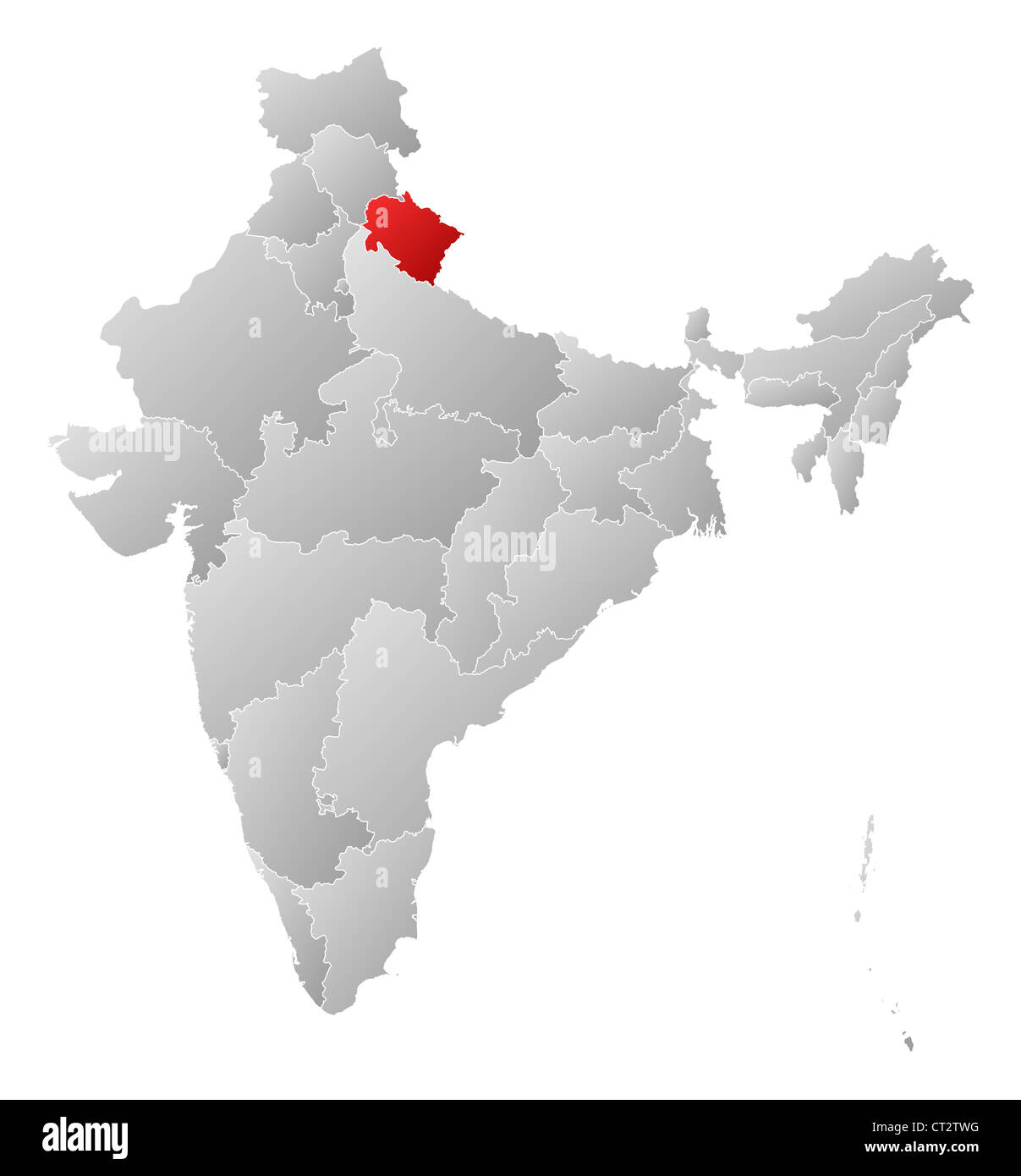 Uttarakhand map hi-res stock photography and images - Alamy