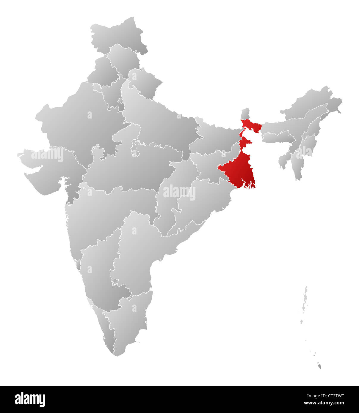 West Bengal In India Map Political map of India with the several states where West Bengal 