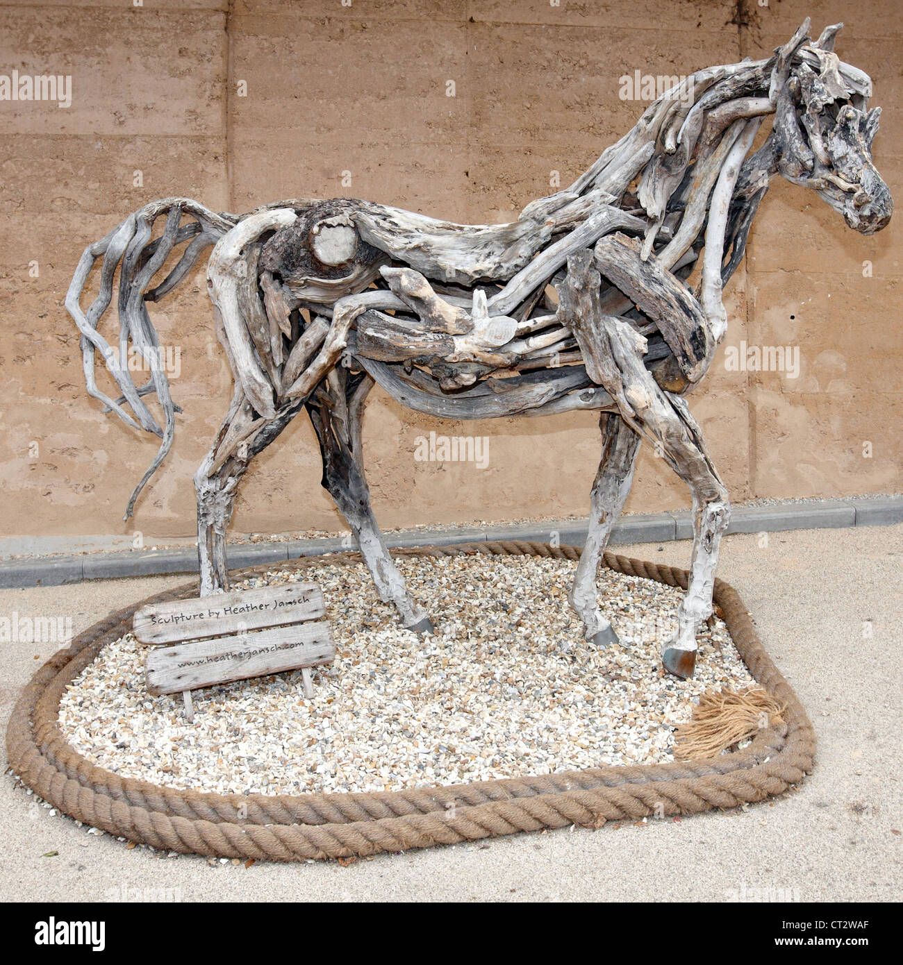 Horse sculpture by Heather Jansch at Eden Project, Cornwall Stock Photo