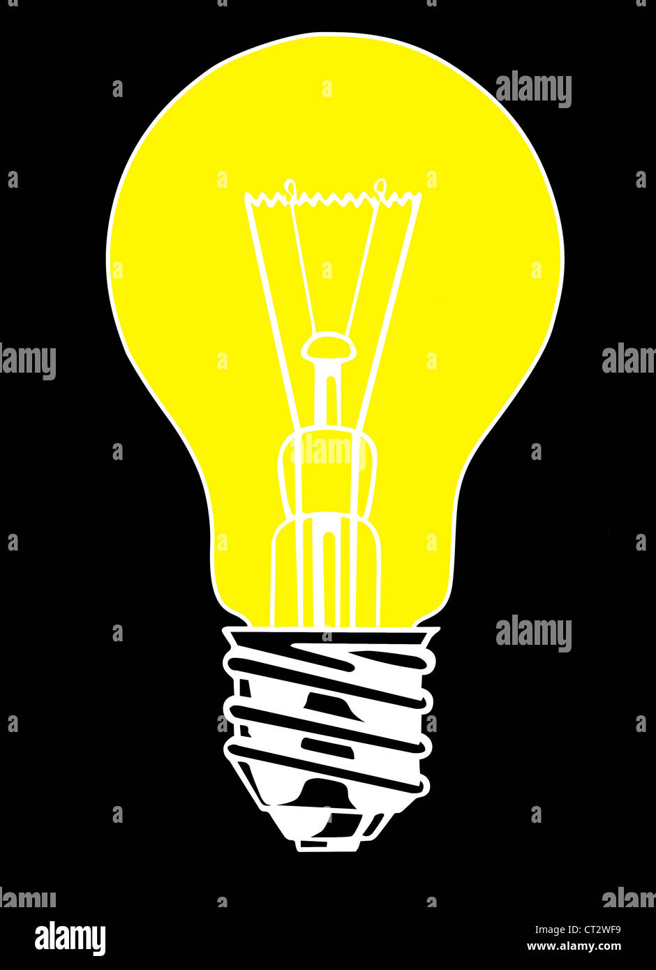 vector light bulb on black background Stock Photo Alamy