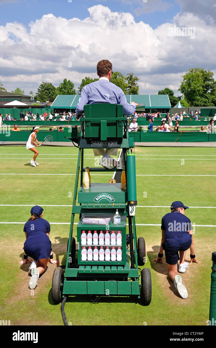 Umpire on outside courts at The Championships 2012, Wimbledon, Merton Borough, Greater London, England, United Kingdom Stock Photo