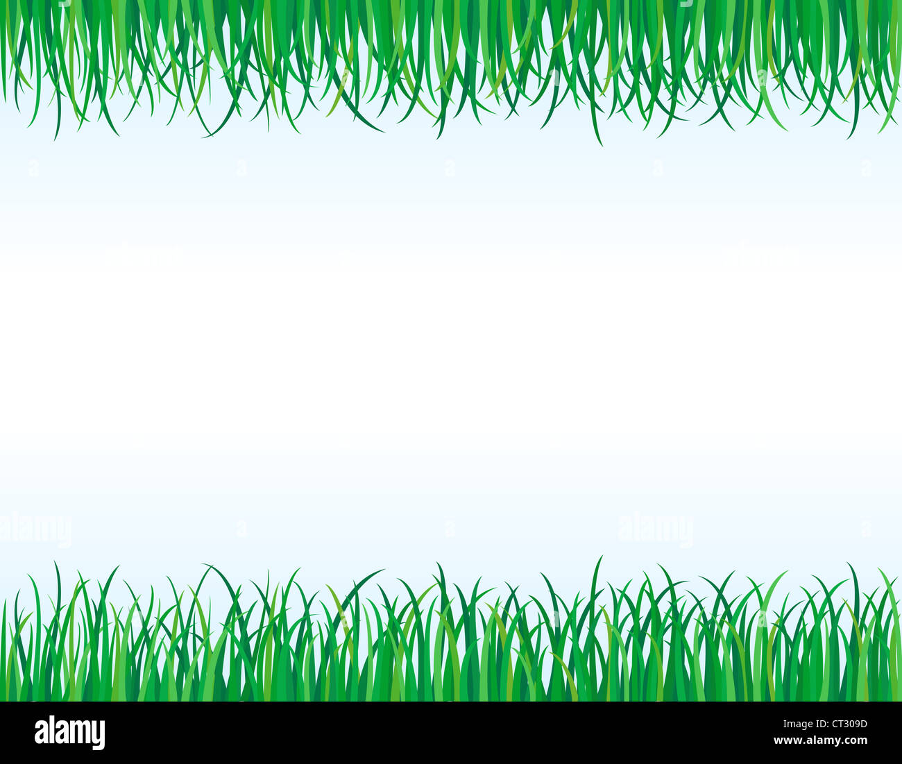 Eco friendly - green grass borders. Over white background with copy ...