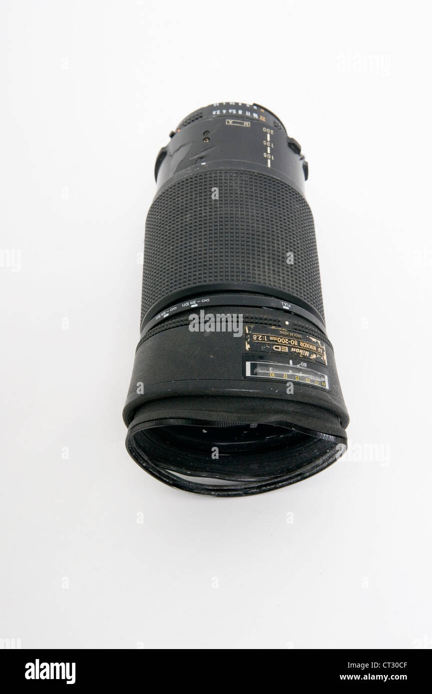 broken camera lens Stock Photo