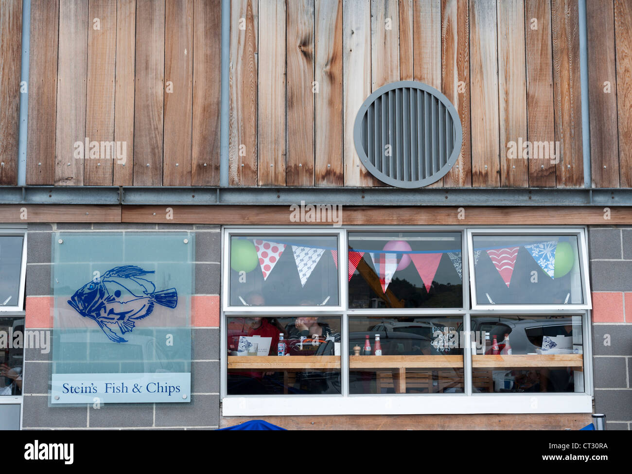 Rick Stein's fish and chip shop at the Quay Padstow Cornwall UK Stock