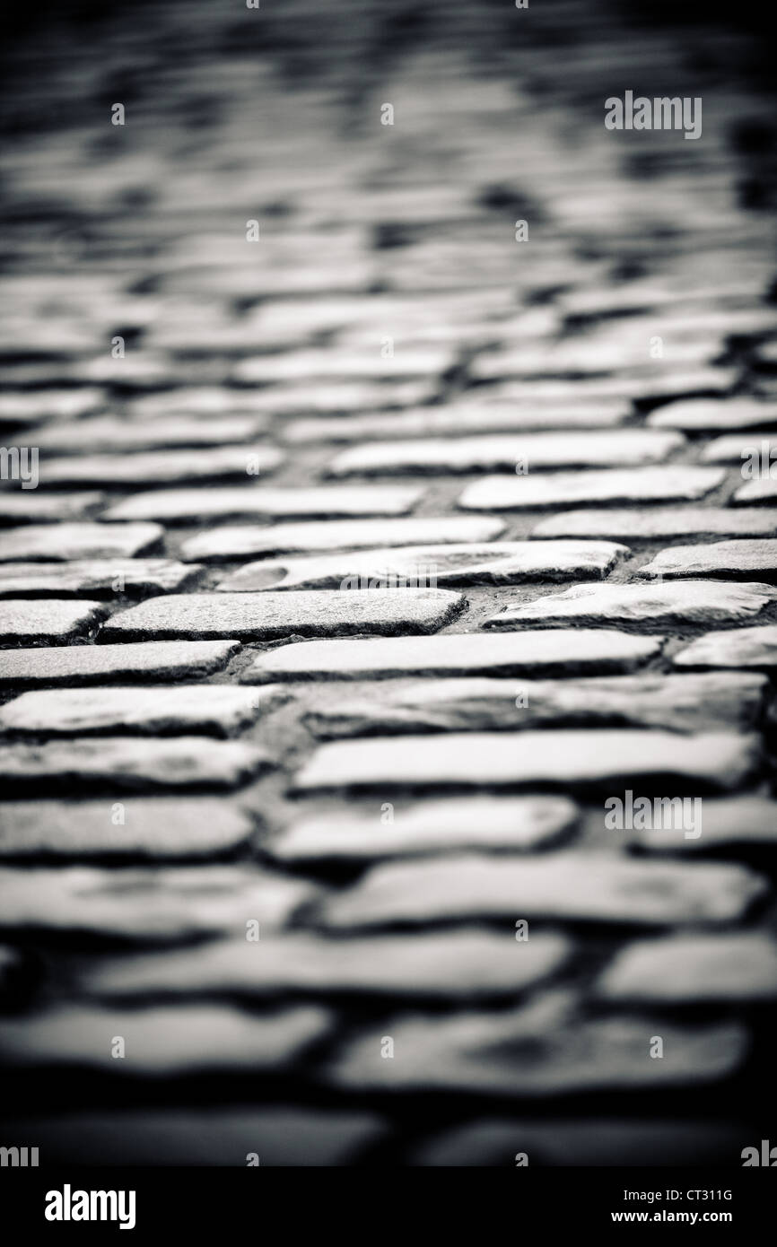 Cobblestones, Leeds, Yorkshire, UK Stock Photo