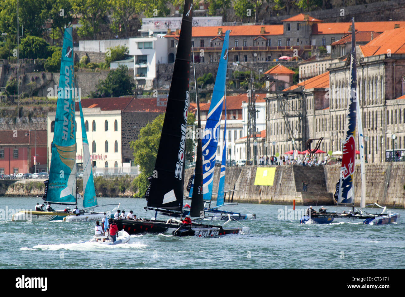 Extreme Sailing Series event, in Europe, Portugal, Porto 2012 Stock