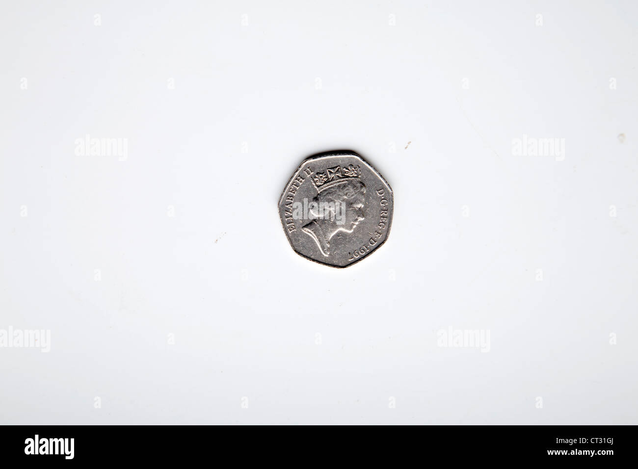 50p coin; UK Stock Photo