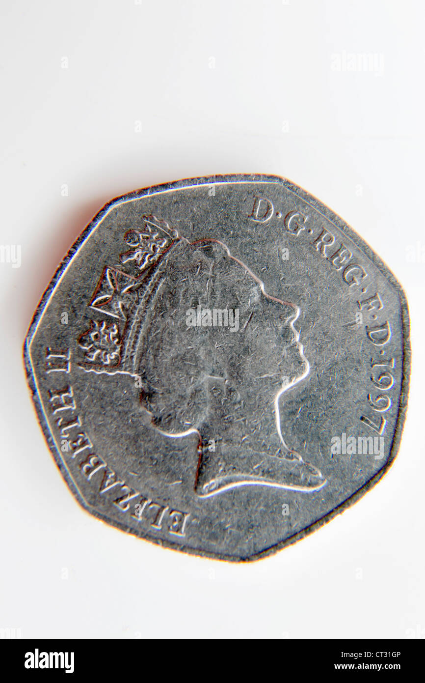 50p coin; UK Stock Photo