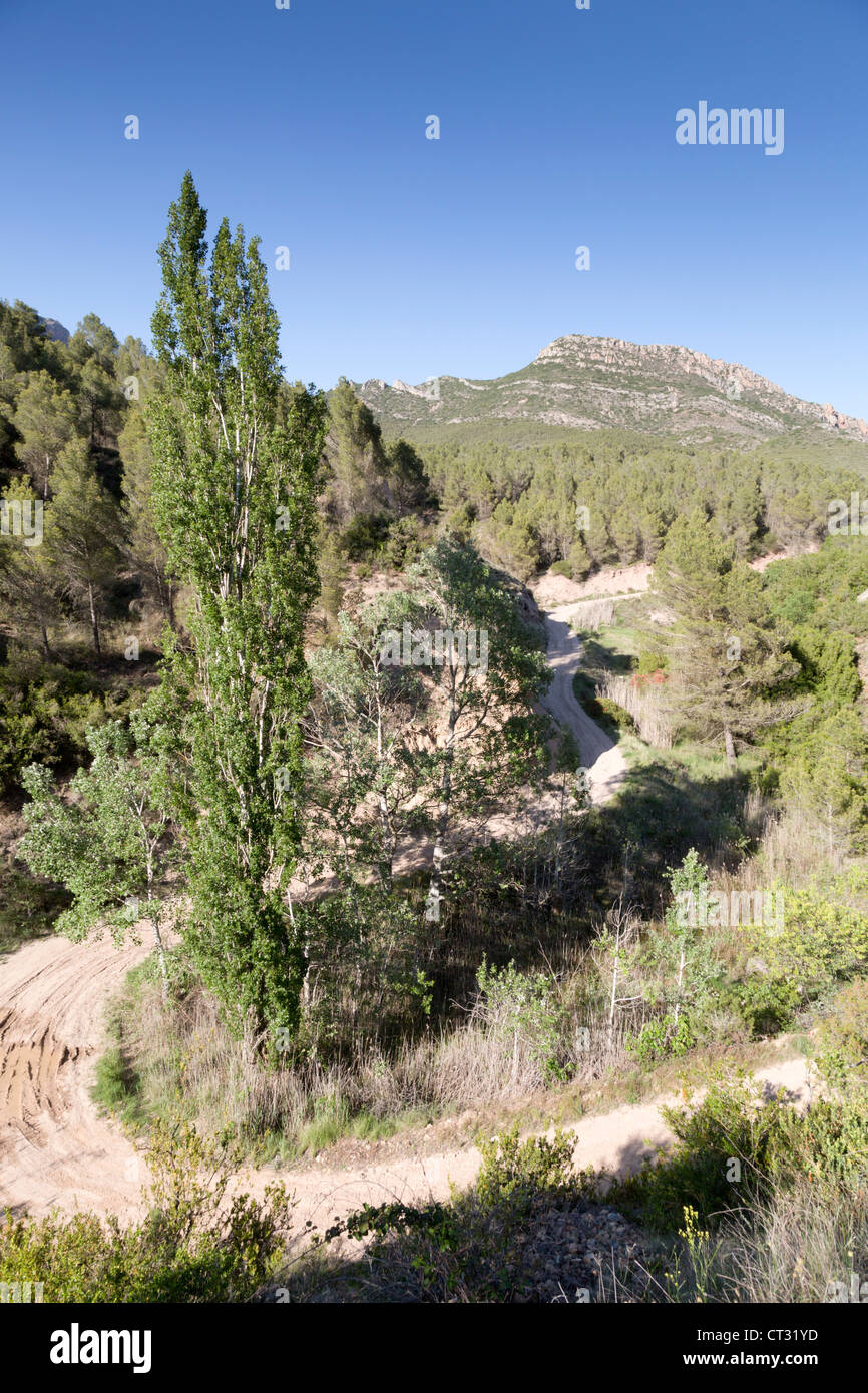 Sant Llorenc de Montgai; mountain track; Camarasa; Spain Stock Photo